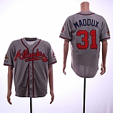 Braves 31 Greg Maddux Gray 1995 Throwback Stitched Baseball Jerseys,baseball caps,new era cap wholesale,wholesale hats